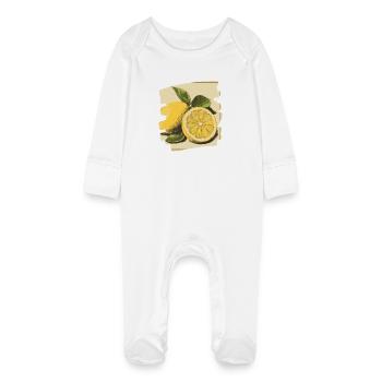 Citron - Grenouillère bio avec gants Bébé - blanc - Devant