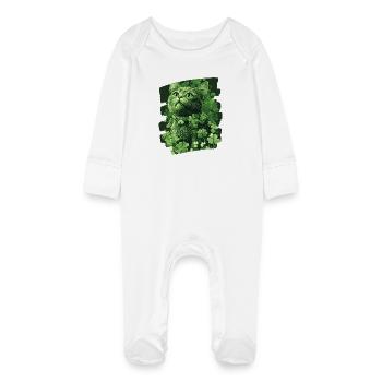 Chat de la Saint-Patrick - Grenouillère bio avec gants Bébé - blanc - Devant