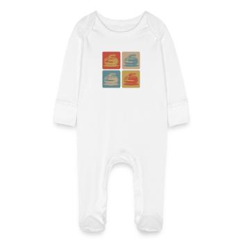 Curling Vintage Design - Grenouillère bio avec gants Bébé - blanc - Devant