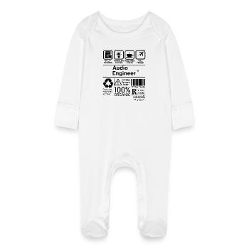 Audio Engineer multi tasking problem solving - Baby Organic Sleepsuit with Scratch Mitts - white - Front