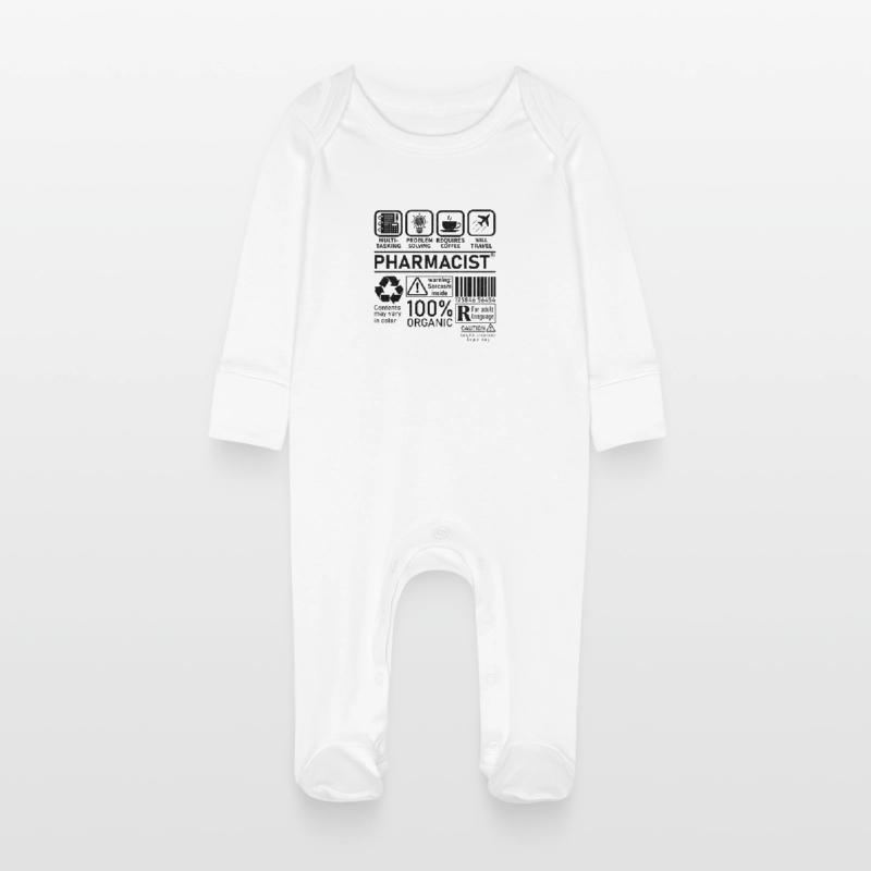 Pharmacist multi tasking problem solving Baby Organic Sleepsuit with Scratch Mitts