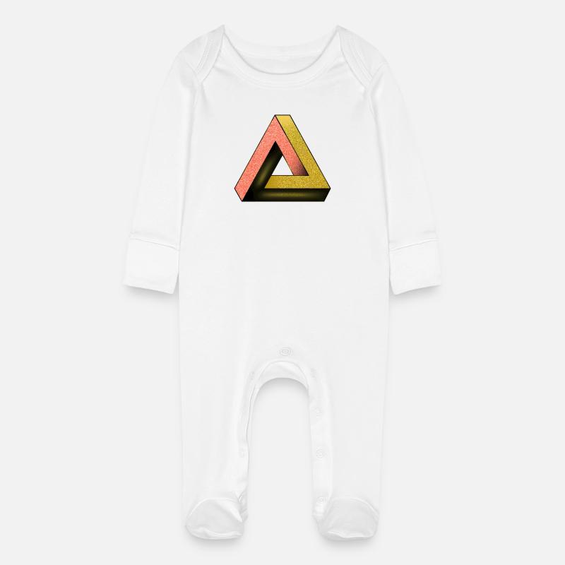 Triangle de Penrose - Grenouillère bio avec gants Bébé - blanc