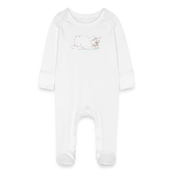 ALWAYS HUNGRY - Baby Organic Sleepsuit with Scratch Mitts - white - Front