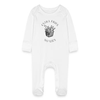 Frites supplémentaires, pas de mensonges - Grenouillère bio avec gants Bébé - blanc - Devant