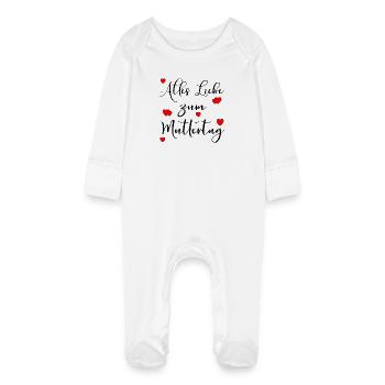 Alles Liebe zum Muttertag Sprüche - Herz - Baby Bio-Schlafanzug mit Kratzhandschuhen - Weiß - Vorne