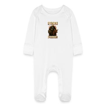 Share Passion - Baby Organic Sleepsuit with Scratch Mitts - white - Front