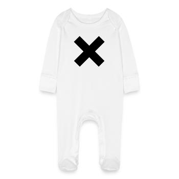 Cross - Baby Organic Sleepsuit with Scratch Mitts - white - Front