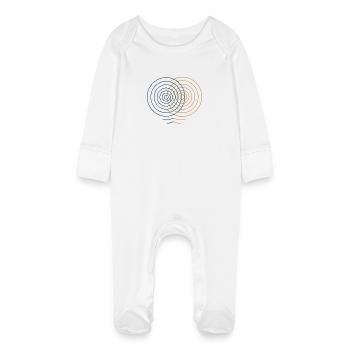 Concentric Interference – Physics Design - Baby Organic Sleepsuit with Scratch Mitts - white - Front
