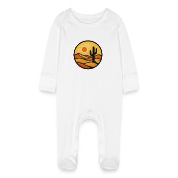 Desert Mirage - Baby Organic Sleepsuit with Scratch Mitts - white - Front