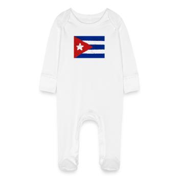 Drapeau de Cuba - Grenouillère bio avec gants Bébé - blanc - Devant