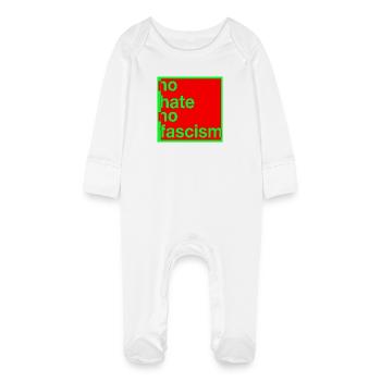 Pas de haine, pas de fascisme - Grenouillère bio avec gants Bébé - blanc - Devant