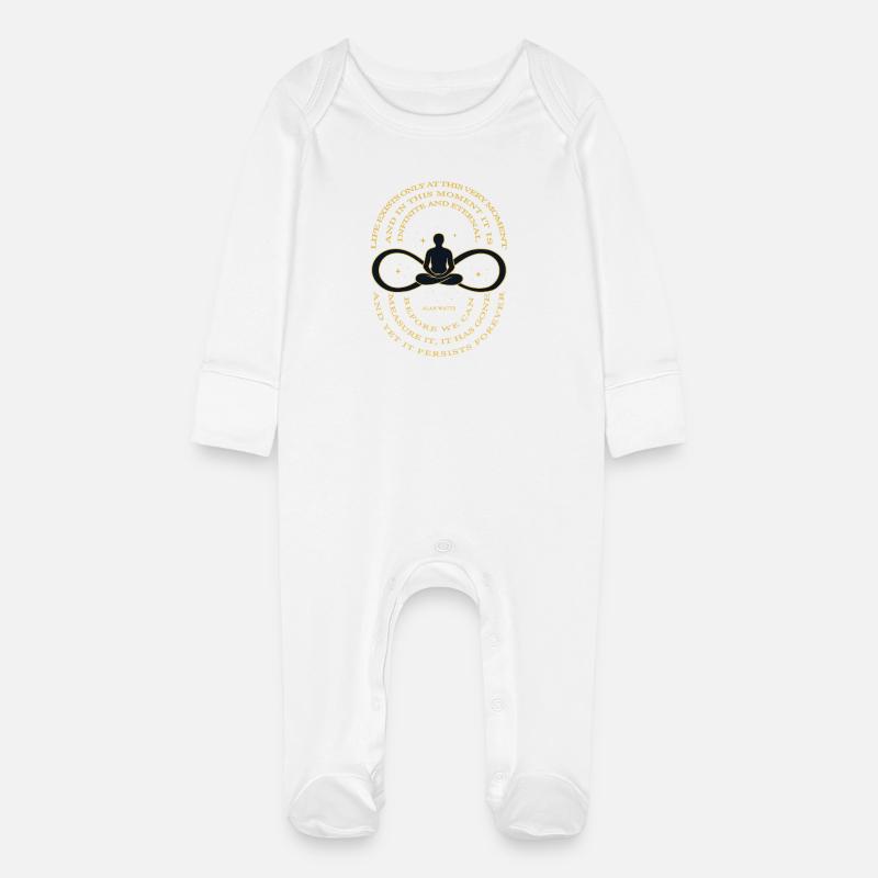T-shirt Alan Watts Time Infinity - Grenouillère bio avec gants Bébé - blanc
