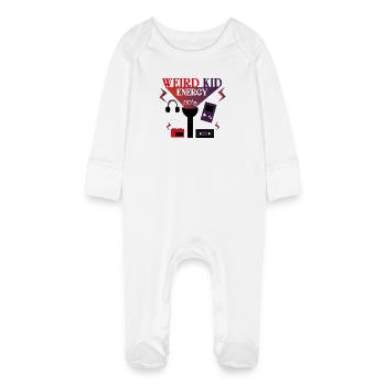 Weird Energy - Baby Organic Sleepsuit with Scratch Mitts - white - Front