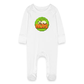 Cat Don't feel like it - not today - Baby Organic Sleepsuit with Scratch Mitts - white - Front