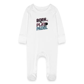 Children to Play Padel - Baby Organic Sleepsuit with Scratch Mitts - white - Front