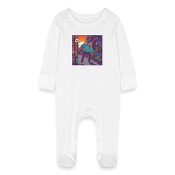 Style de rue jeune dans la rue graffiti - Grenouillère bio avec gants Bébé - blanc - Devant