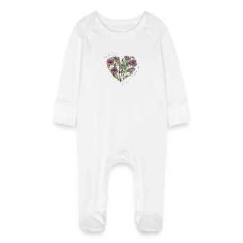Où se trouve votre trésor... - Grenouillère bio avec gants Bébé - blanc - Devant