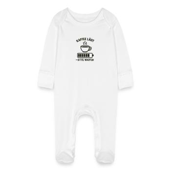 Kaffee lädt – bitte warten - Baby Bio-Schlafanzug mit Kratzhandschuhen - Weiß - Vorne