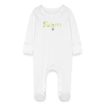 Tahiti (citron vert) - Grenouillère bio avec gants Bébé - blanc - Devant