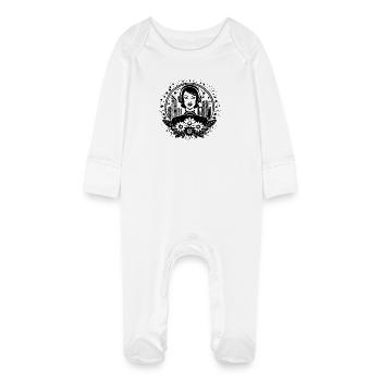Underground Scene Passage – Femme au casque - Grenouillère bio avec gants Bébé - blanc - Devant