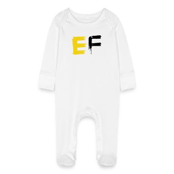 Colorful Dream Animal Abstract Design - Baby Organic Sleepsuit with Scratch Mitts - white - Front