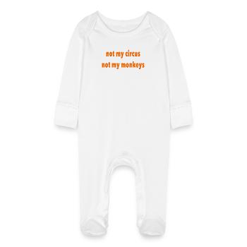 not my circus - Baby Organic Sleepsuit with Scratch Mitts - white - Front