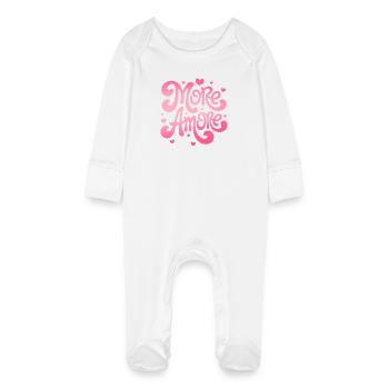 More Amore Hearts - Baby Organic Sleepsuit with Scratch Mitts - white - Front
