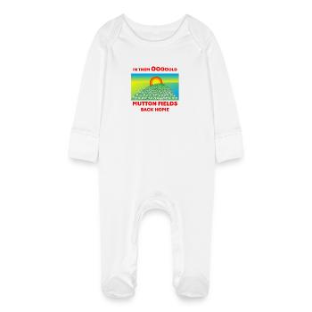 Champs de mouton - Grenouillère bio avec gants Bébé - blanc - Devant