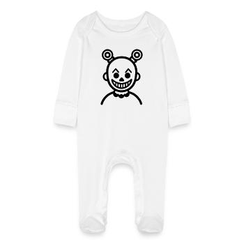 Clown Bande dessinée - Grenouillère bio avec gants Bébé - blanc - Devant