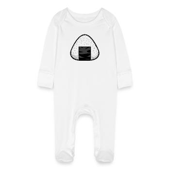 Onigiri Rice - Baby Organic Sleepsuit with Scratch Mitts - white - Front