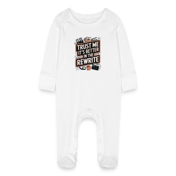 Screenwriters Trust Me It's Better In Scripwriting - Baby Organic Sleepsuit with Scratch Mitts - white - Front