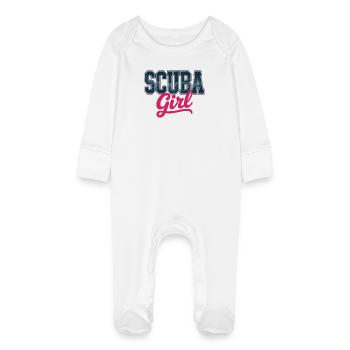 Conception de plongée sous-marine pour fille - Grenouillère bio avec gants Bébé - blanc - Devant