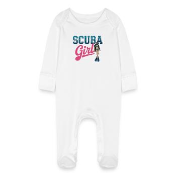 Conception de plongée sous-marine pour fille - Grenouillère bio avec gants Bébé - blanc - Devant