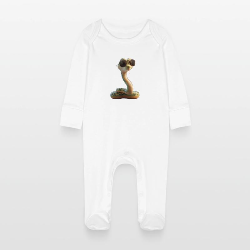 Schlange Python Kobra Klapperschlange Schlangen Baby Bio-Schlafanzug mit Kratzhandschuhen
