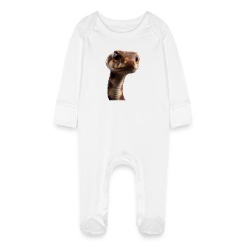 snake, python, cobra, rattlesnake, snakes - Baby Organic Sleepsuit with Scratch Mitts - white - Front