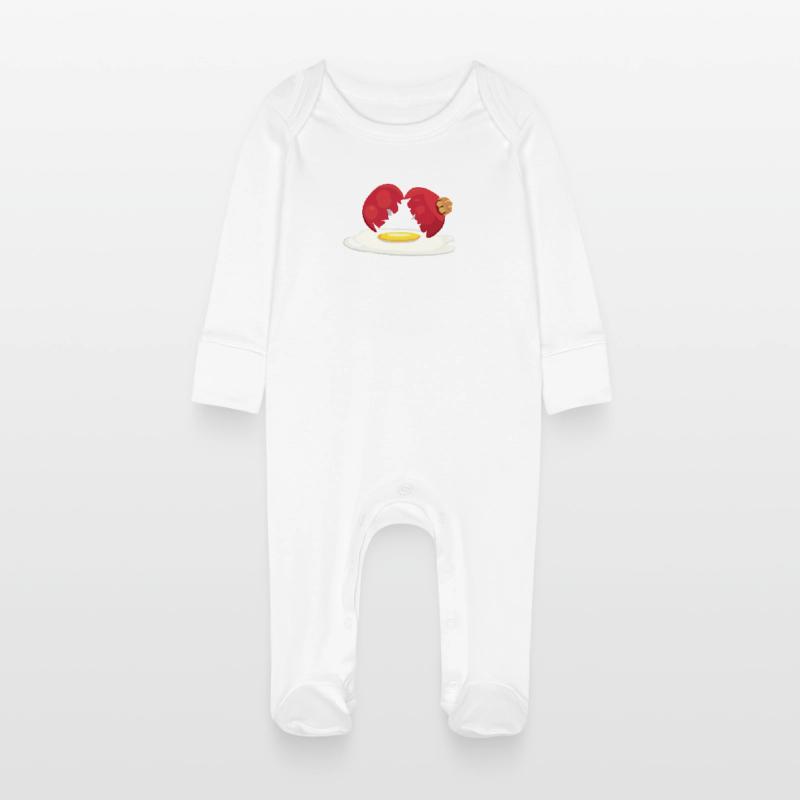 Weihnachtskugel zerbrochenes Ei Baby Bio-Schlafanzug mit Kratzhandschuhen