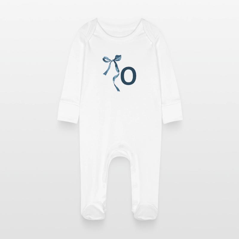 Monogramm oder Geschenkidee Baby Bio-Schlafanzug mit Kratzhandschuhen