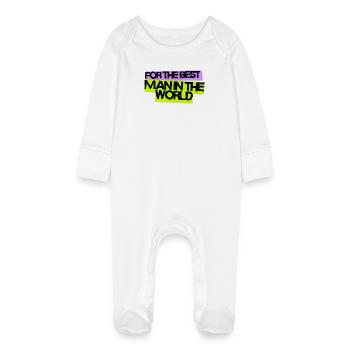 For the best man in the world - Baby Organic Sleepsuit with Scratch Mitts - white - Front