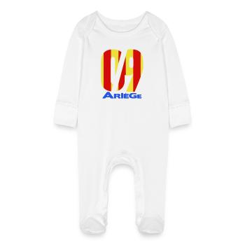 09 Ariège - Grenouillère bio avec gants Bébé - blanc - Devant