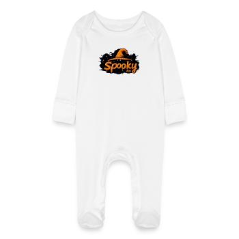 Spooky Vibes – Halloween Magic and Thrills - Baby Organic Sleepsuit with Scratch Mitts - white - Front
