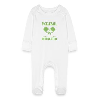 Pickleball Team Paddle Ball Player Gift - Baby Organic Sleepsuit with Scratch Mitts - white - Front