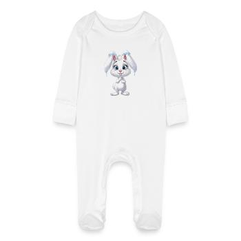 Eisbunny Kuschelcharme - Baby Organic Sleepsuit with Scratch Mitts - white - Front