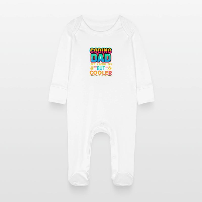 Codage Papa Cooler, Programmeur Grenouillère bio avec gants Bébé