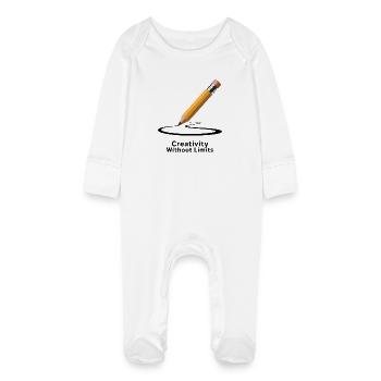 Le crayon stimule la créativité sans limites - Grenouillère bio avec gants Bébé - blanc - Devant