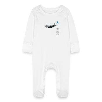 Avion de transport C-130 - Grenouillère bio avec gants Bébé - blanc - Devant