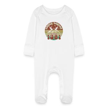 44th Birthday Living Legend since VIN 10/1981 - Baby Organic Sleepsuit with Scratch Mitts - white - Front