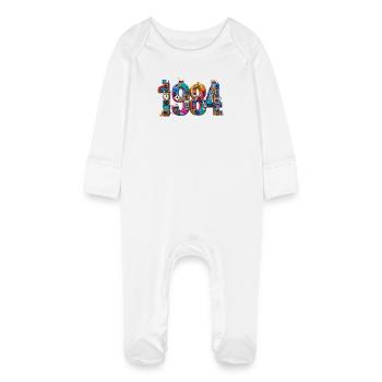 1984 – Abitur, naissance ou mariage - Grenouillère bio avec gants Bébé - blanc - Devant