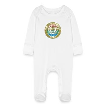 Sauvage, libre et indompté depuis 10/2005 - Grenouillère bio avec gants Bébé - blanc - Devant