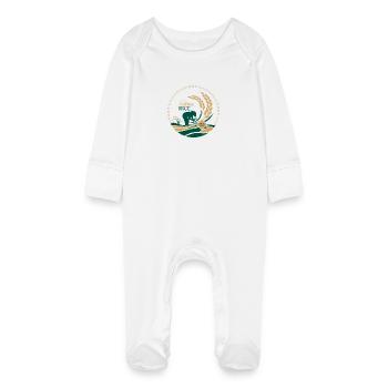 Thai Jasmine Rice Logo Organic - Baby Organic Sleepsuit with Scratch Mitts - white - Front
