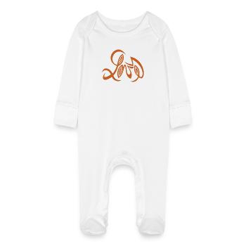 Design d’amour réalisé par Cean - Grenouillère bio avec gants Bébé - blanc - Devant